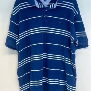 Tommy Hilfiger men’s polo shirt blue striped size XL